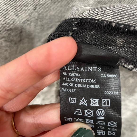 All Saints Jackie Denim Mini Dress Size 8 - Picture 12 of 12